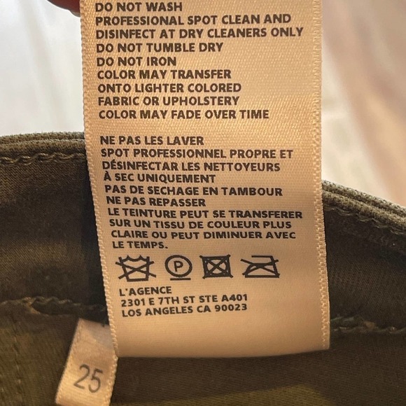 L'agence Women's Hunter Green Coated High Rise Skinny Jeans Size 25 NWOT - Picture 13 of 16